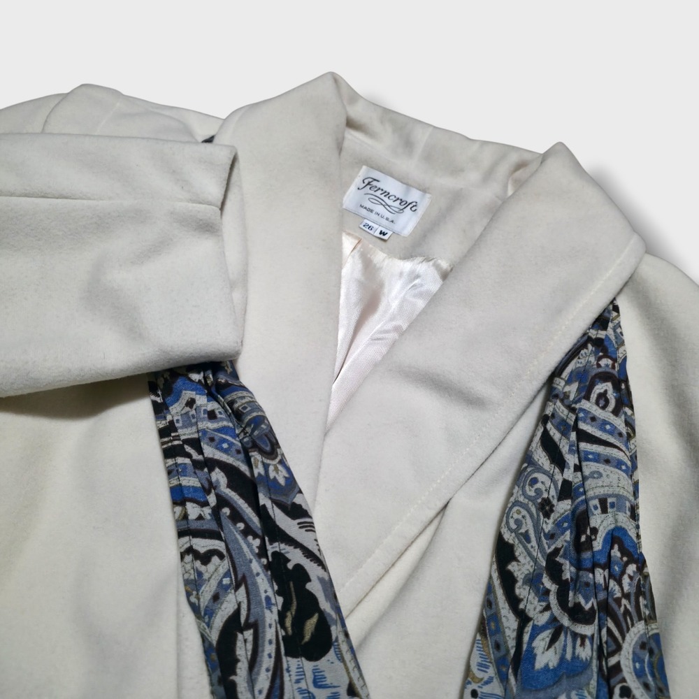 Vintage‎ Ferncroft Womens Overcoat White Size 26 Made In USA 1980s